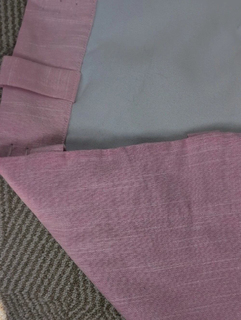 Pottery Barn Kids Evelyn Pink Linen Blend Blackout Curtains Panel Pair 44